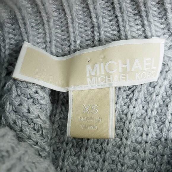 Michael Michael Kors Sweater Cotton‎ Blend Shaker Women's Size XS Gray Grey - Picture 5 of 7